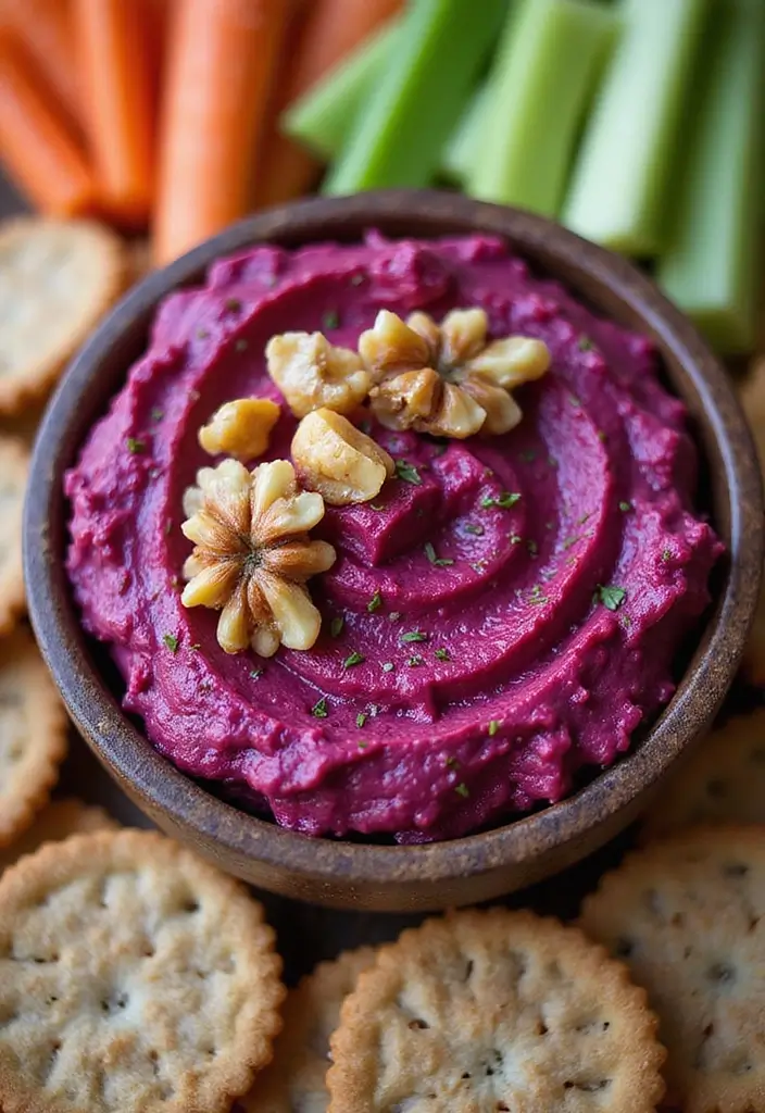 27 Healthy Cottage Cheese Dip Recipes Packed with Protein - 6. Beet and Walnut Cottage Cheese Dip