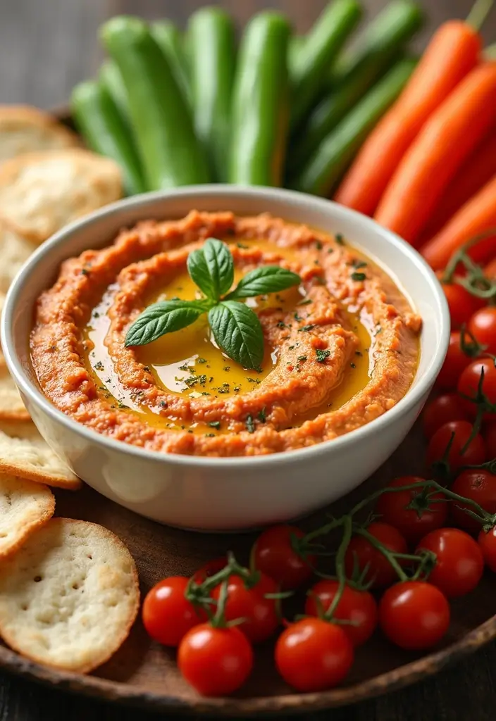 27 Low Calorie Veggie Dip Recipes for Healthy Snacking - 13. Sun-Dried Tomato and Feta Dip