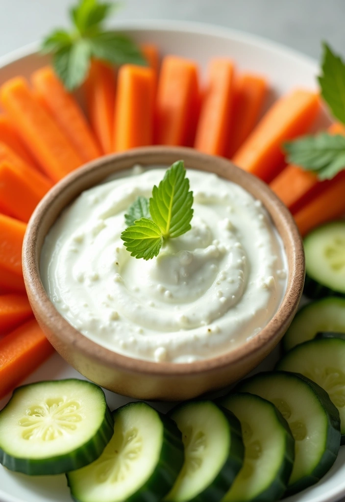 27 Low Calorie Veggie Dip Recipes for Healthy Snacking - 19. Creamy Cucumber Yogurt Dip