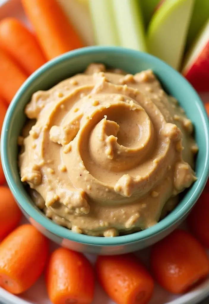 27 Low Calorie Veggie Dip Recipes for Healthy Snacking - 20. Peanut Butter and Veggie Dip