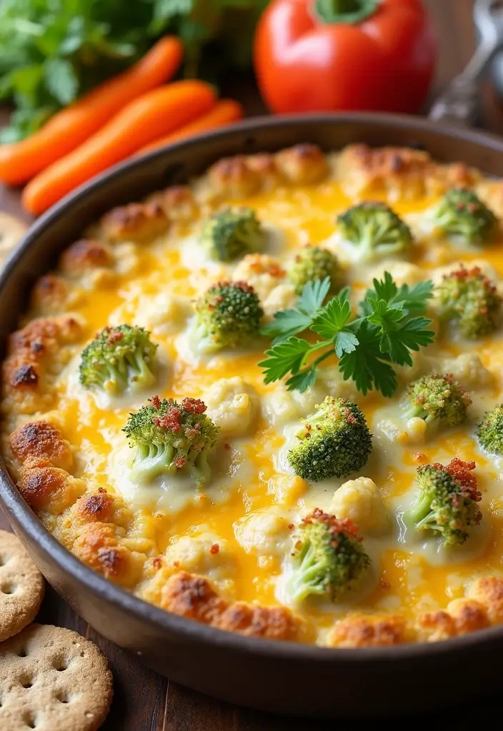 27 Low Calorie Veggie Dip Recipes for Healthy Snacking - 21. Cheesy Broccoli and Cauliflower Dip