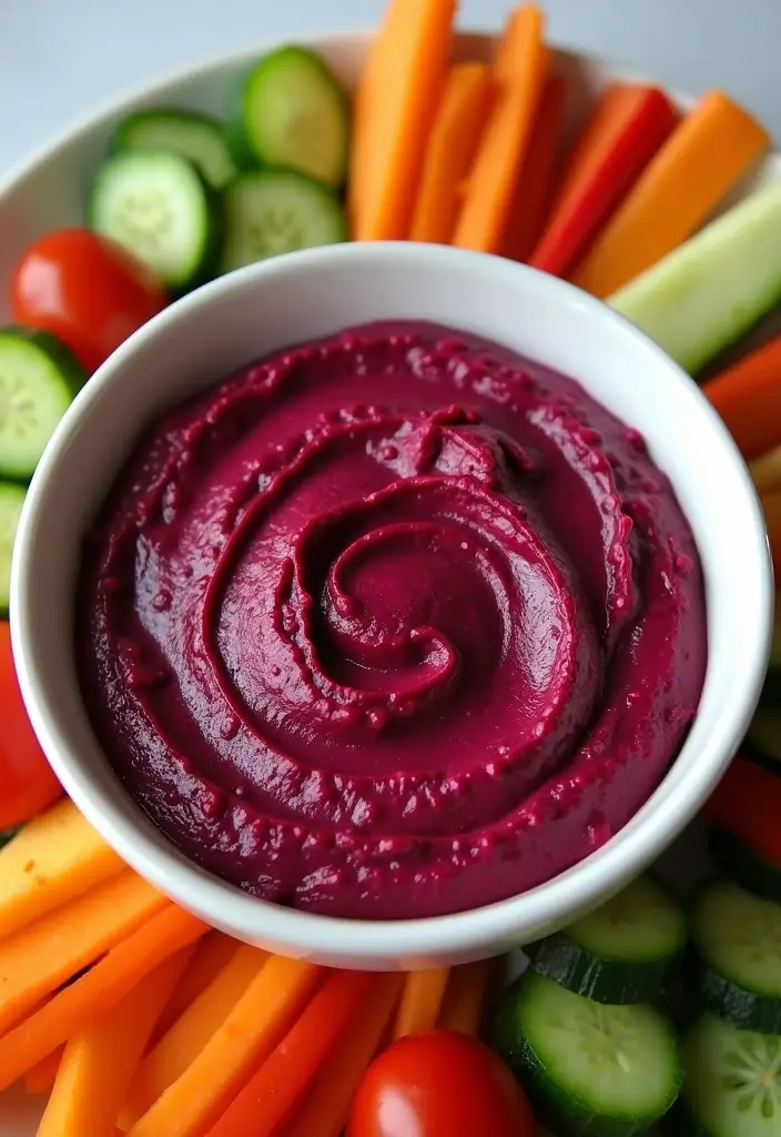 27 Low Calorie Veggie Dip Recipes for Healthy Snacking - 8. Beet and Goat Cheese Dip