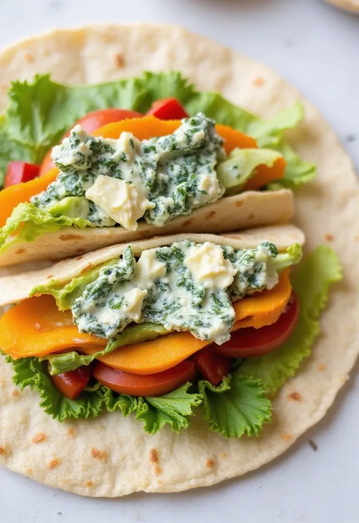 27 Trader Joe’s Spinach Artichoke Dip Recipes You’ll Crave - 22. Spinach Artichoke Dip Veggie Wrap