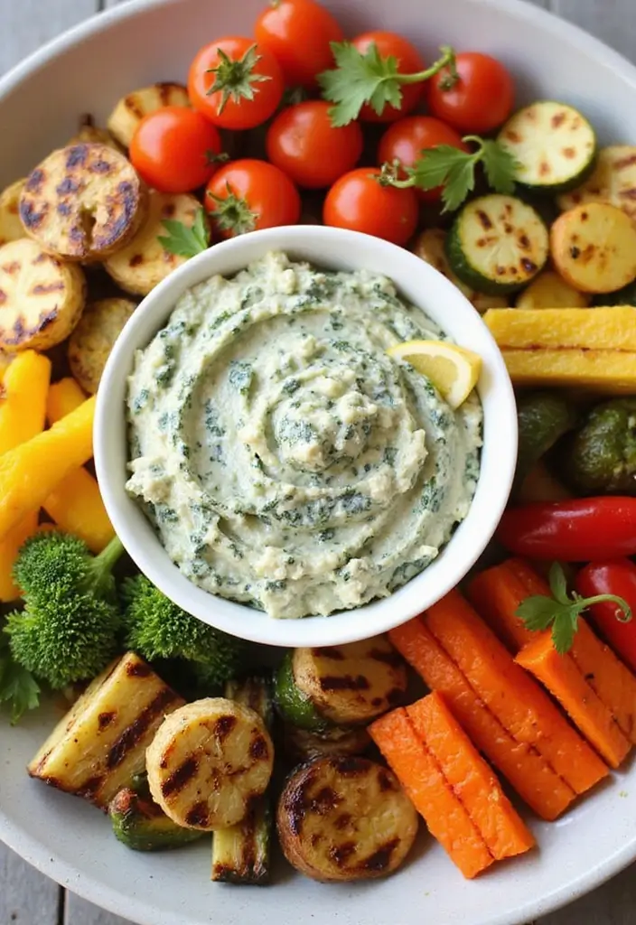 27 Trader Joe’s Spinach Artichoke Dip Recipes You’ll Crave - 23. Spinach Artichoke Dip Grilled Vegetables