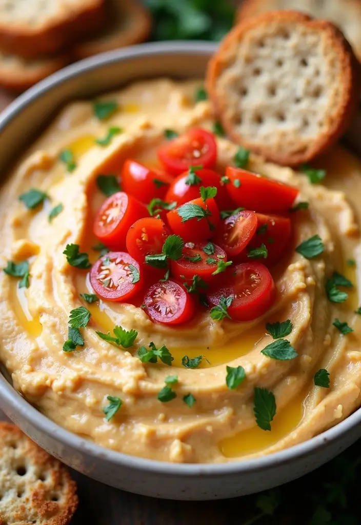 27 Whipped Cottage Cheese Dip Recipes for Healthy Bites - 11. Italian Herb & Tomato Dip