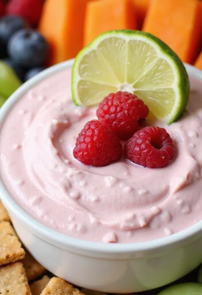 27 Whipped Cottage Cheese Dip Recipes for Healthy Bites - 23. Raspberry & Lime Dip