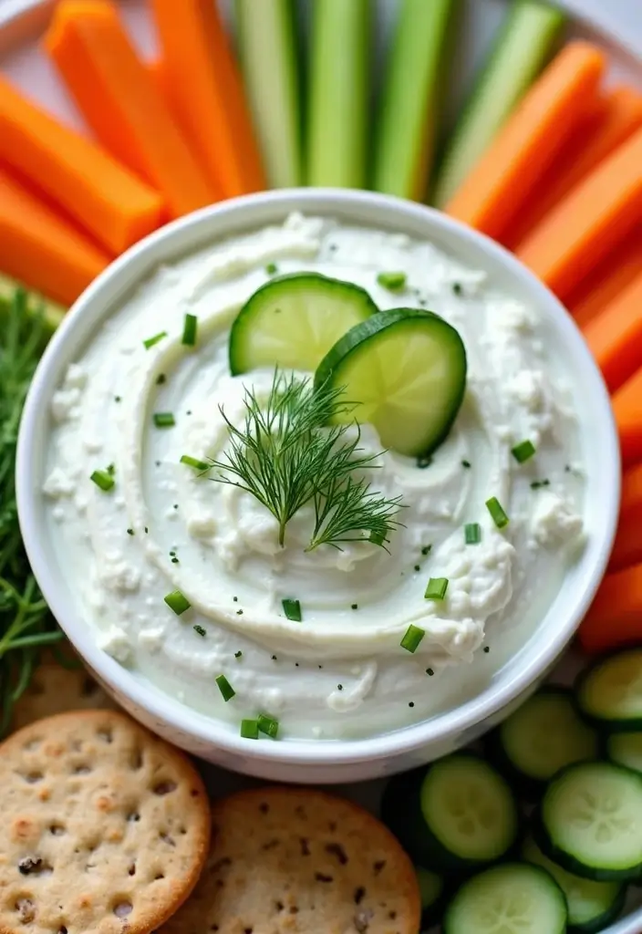 27 Whipped Cottage Cheese Dip Recipes for Healthy Bites - 5. Creamy Dill & Cucumber Dip