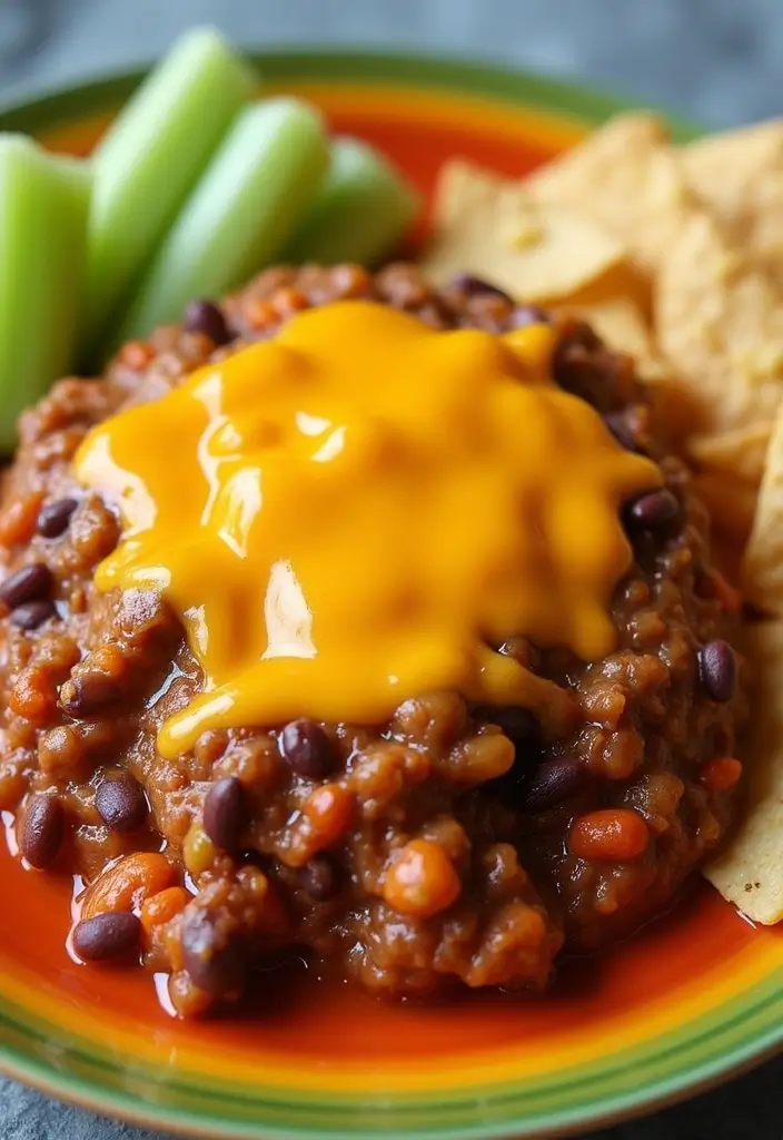 28 Beef and Bean Dip Recipes That Feed a Crowd - 11. Buffalo Beef and Bean Dip