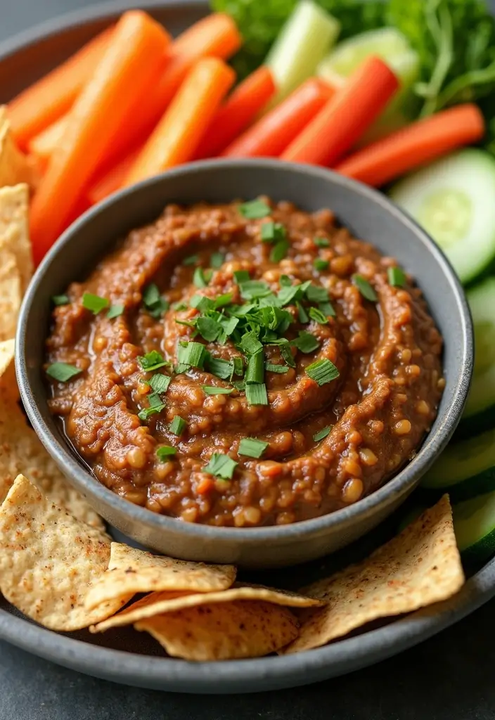 28 Beef and Bean Dip Recipes That Feed a Crowd - 15. Beef and Lentil Bean Dip