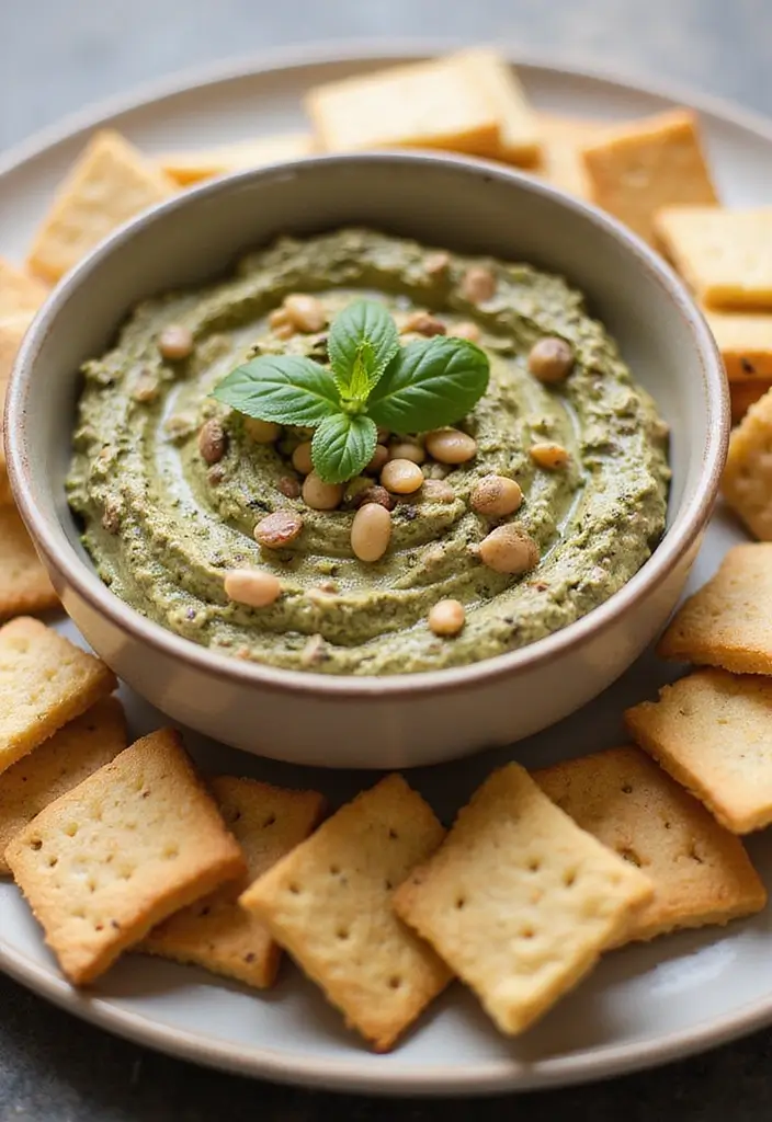 28 Beef and Bean Dip Recipes That Feed a Crowd - 17. Pesto Beef and Bean Dip