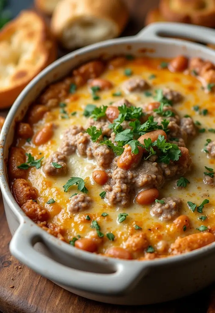 28 Beef and Bean Dip Recipes That Feed a Crowd - 19. Garlic Parmesan Beef and Bean Dip