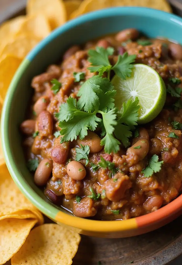 28 Beef and Bean Dip Recipes That Feed a Crowd - 26. Cilantro Lime Beef and Bean Dip