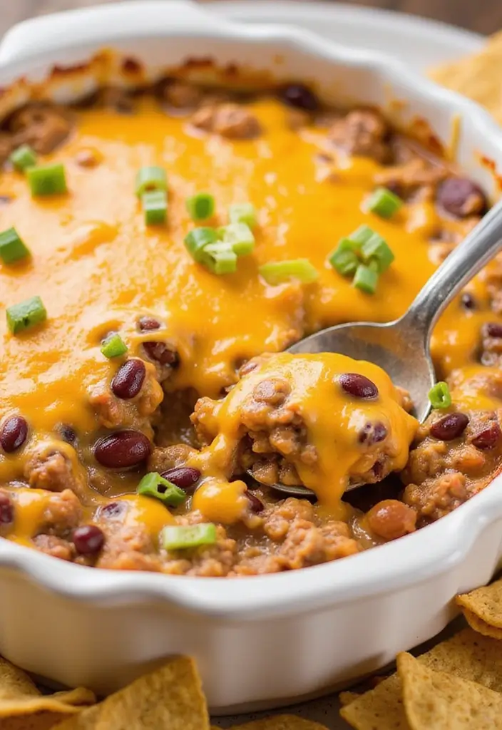 28 Beef and Bean Dip Recipes That Feed a Crowd - 8. Ranch-Style Beef and Bean Dip