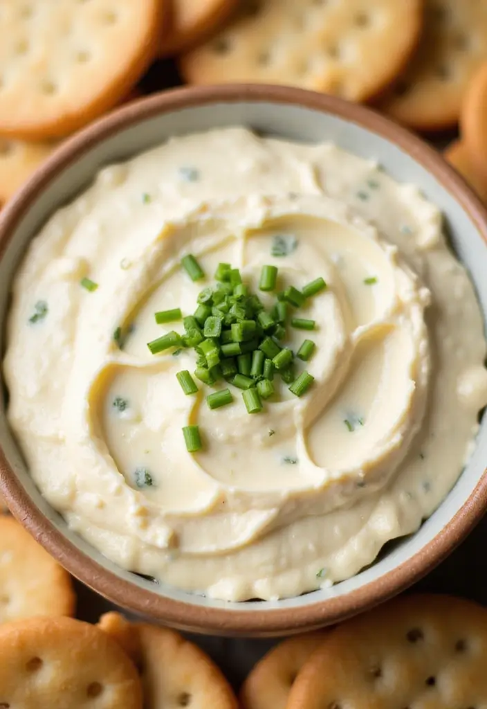 28 Cheap Dip Recipes for a Crowd on a Budget - 16. Cheese and Chive Dip