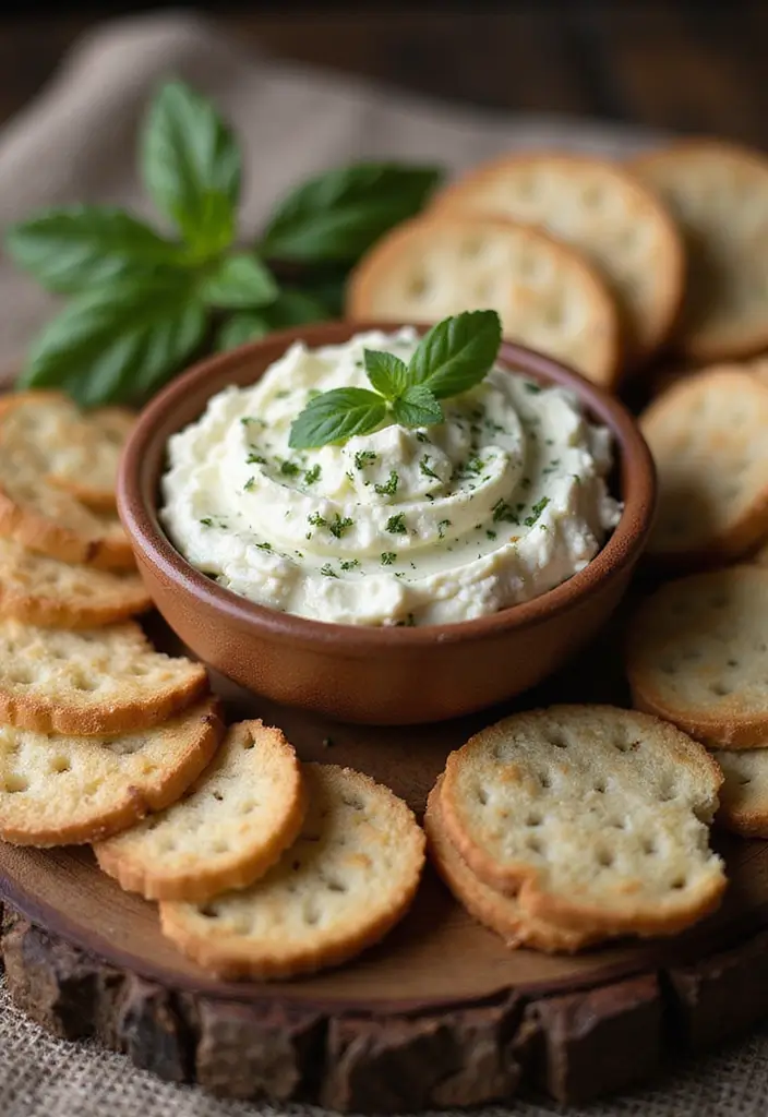 28 Cheap Dip Recipes for a Crowd on a Budget - 25. Herb and Garlic Cheese Spread