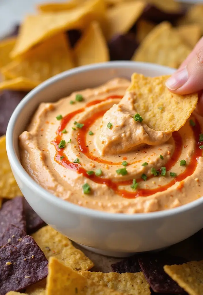 28 Cheap Dip Recipes for a Crowd on a Budget - 27. Sriracha Cream Cheese Dip