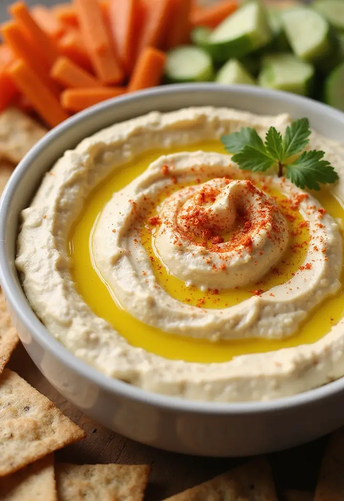 28 Cheap Dip Recipes for a Crowd on a Budget - 4. Easy Hummus