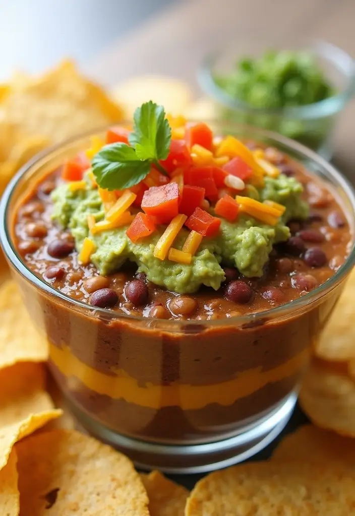 28 Classic 7 Layer Bean Dip Recipes for Any Occasion - 14. Crunchy Taco Bean Dip