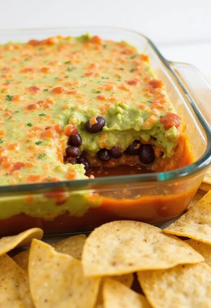 28 Classic 7 Layer Bean Dip Recipes for Any Occasion - 19. Sriracha Spiced Bean Dip