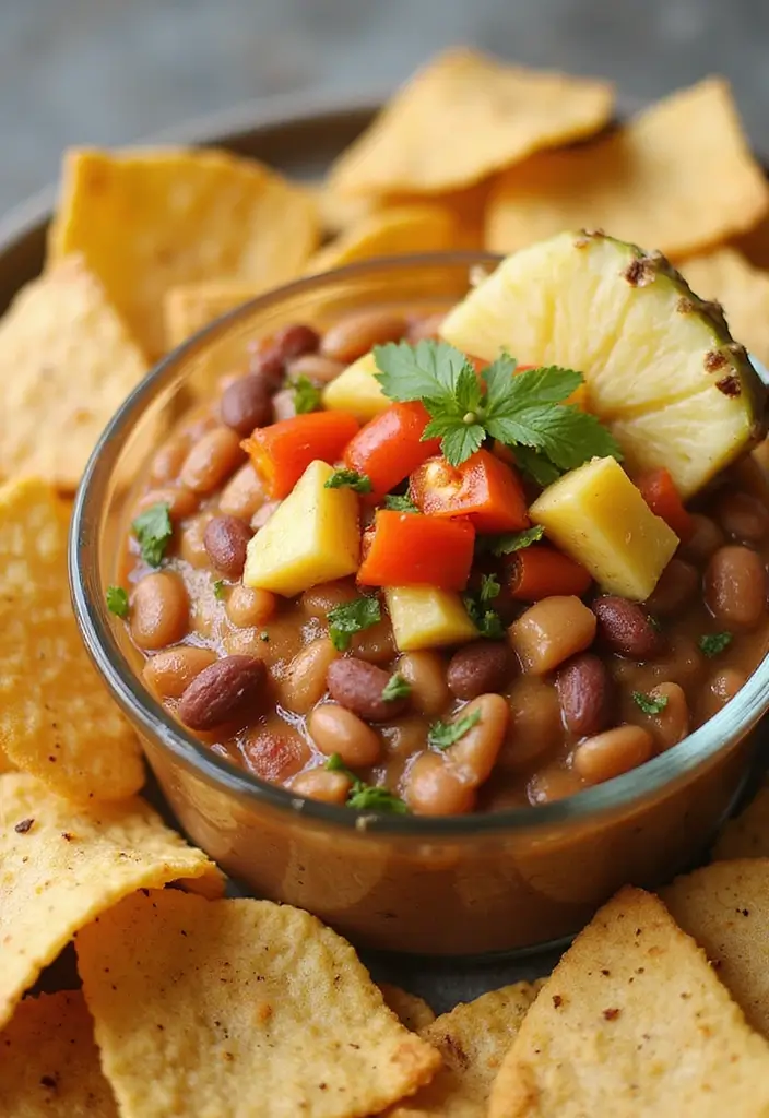 28 Classic 7 Layer Bean Dip Recipes for Any Occasion - 26. Tropical Pineapple Bean Dip