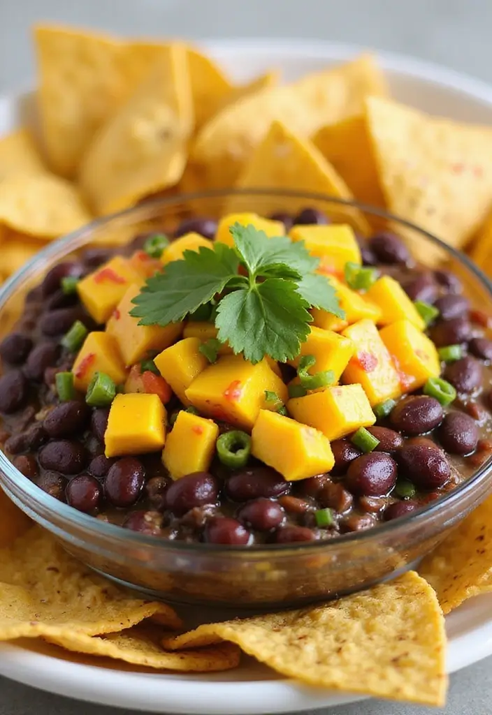 28 Classic 7 Layer Bean Dip Recipes for Any Occasion - 6. Refreshing Mango Black Bean Dip
