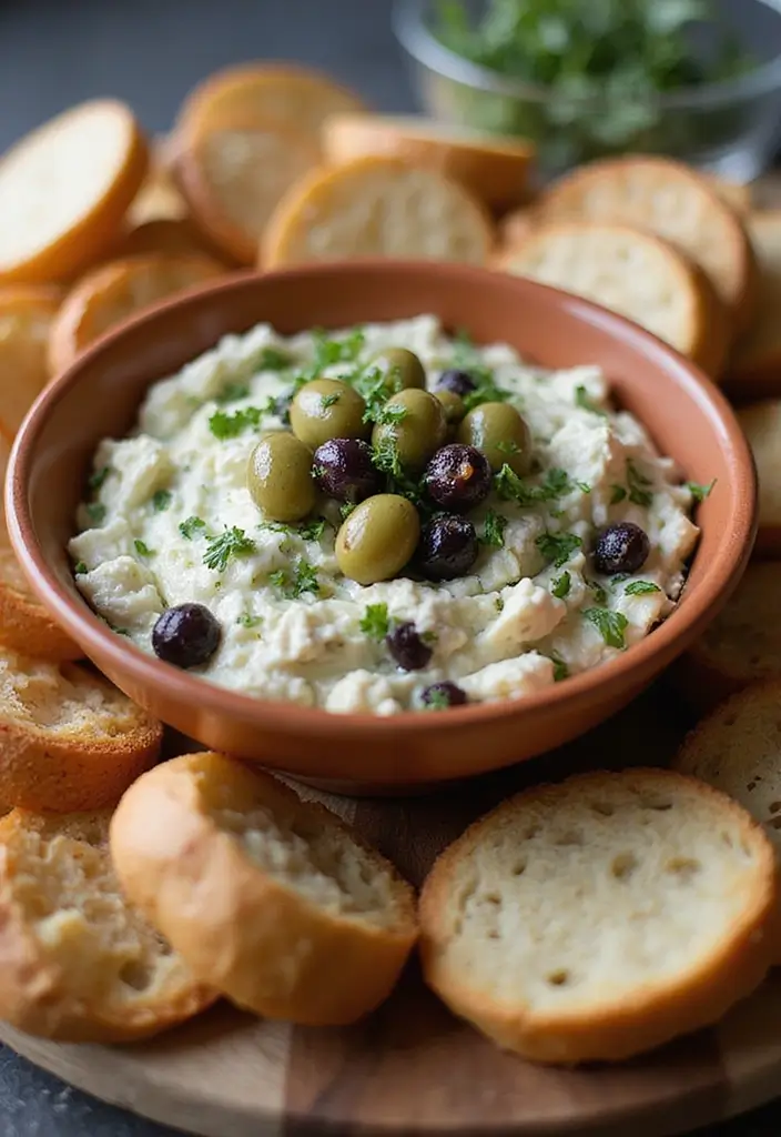 28 Cold Dip Recipes for Chips That Are Crowd Favorites - 6. Feta and Olive Tapenade