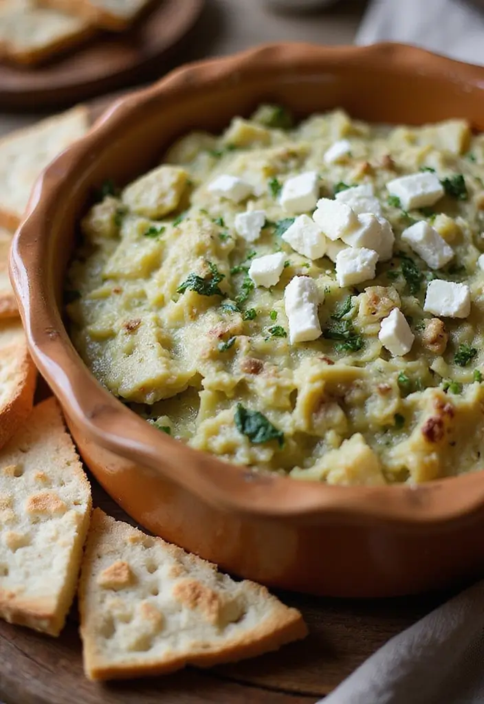 28 Easy Hot Dip Recipes That Work for Any Party - 12. Artichoke and Feta Dip