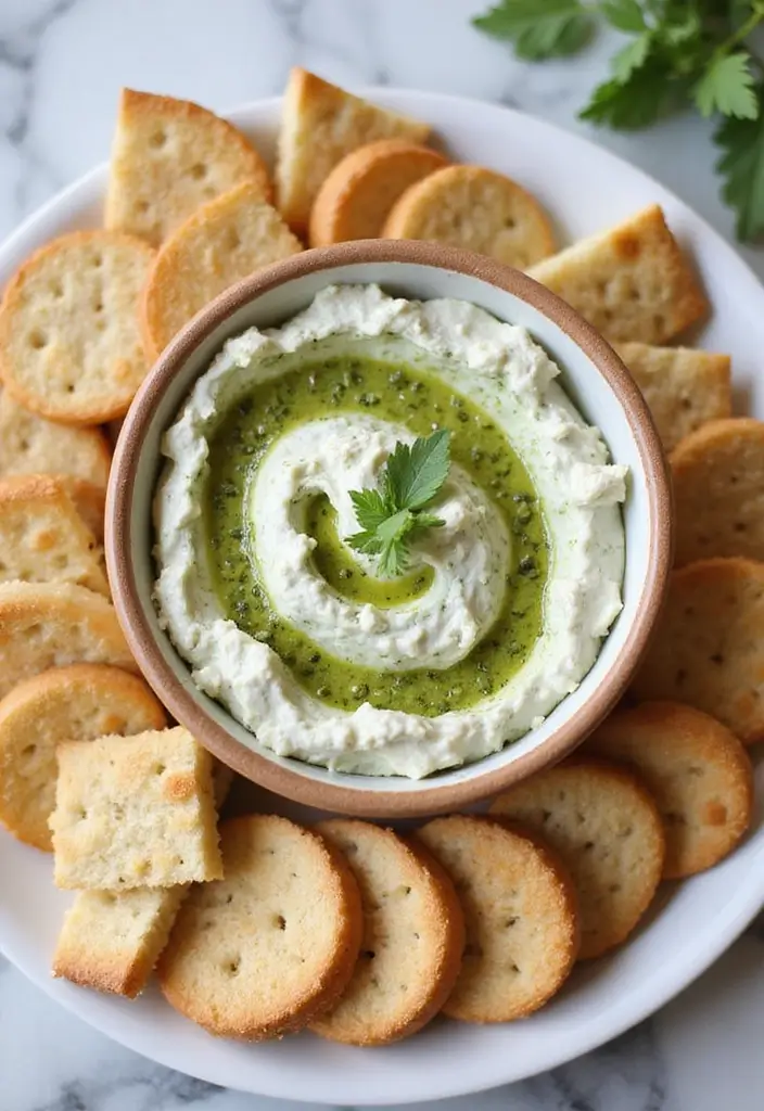 28 Easy Hot Dip Recipes That Work for Any Party - 16. Pesto and Cream Cheese Dip