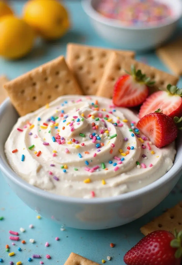 28 Sweet Dip Recipes for Parties That Impress Guests - 11. Funfetti Cake Batter Dip