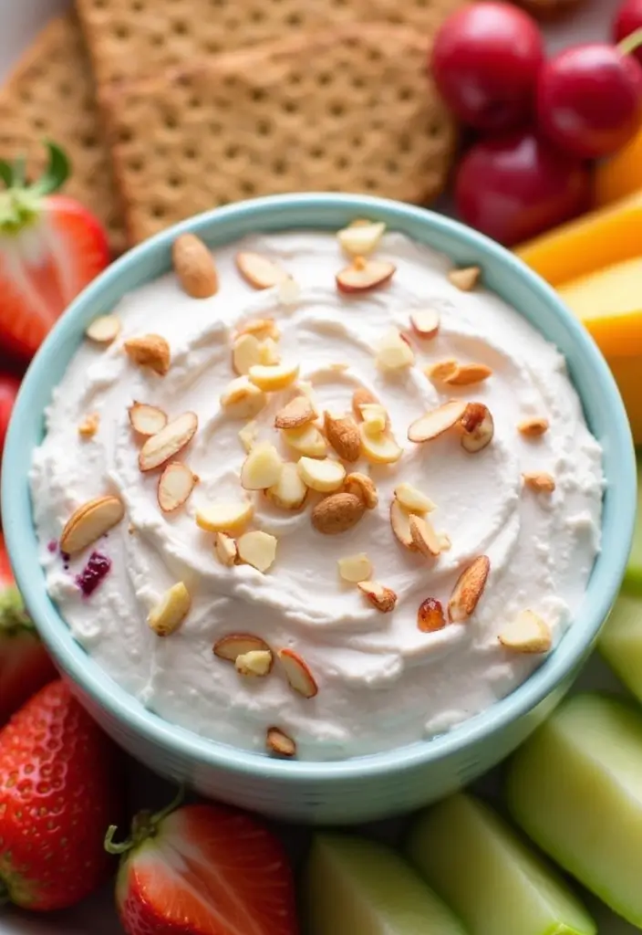 28 Sweet Dip Recipes for Parties That Impress Guests - 15. Cherry Almond Cream Cheese Dip