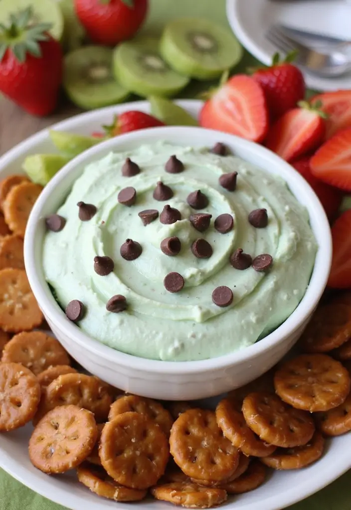 28 Sweet Dip Recipes for Parties That Impress Guests - 17. Mint Chocolate Chip Dip