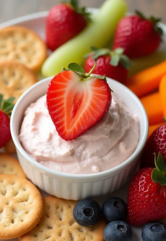 28 Sweet Dip Recipes for Parties That Impress Guests - 5. Strawberry Shortcake Dip