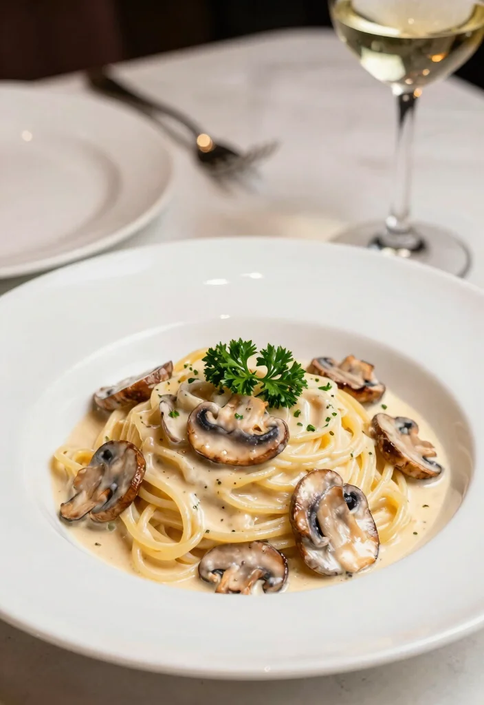 10 Easy Dinner Party Recipes That Impress Without Stress 2. Creamy Garlic Mushroom Pasta 0