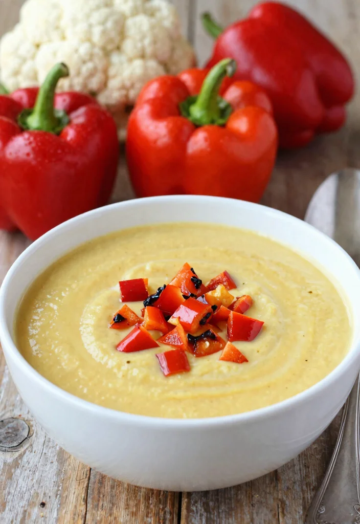 10 Keto Cauliflower Soup Recipes for Cozy Low Carb Bowls 9. Roasted Red Pepper and Cauliflower Soup 0