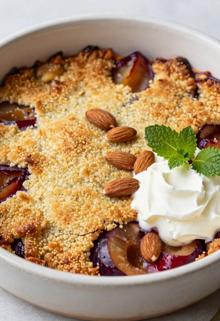 10 Plum Dessert Recipes for Sweet and Tart Treats - 1. Plum and Almond Crumble 1