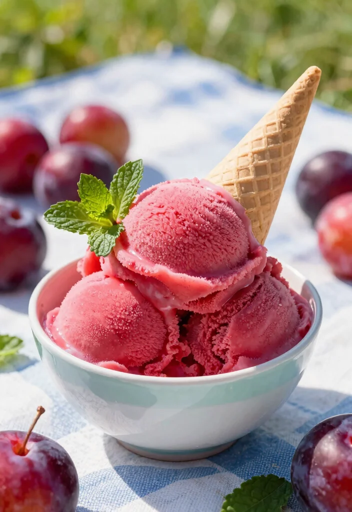 10 Plum Dessert Recipes for Sweet and Tart Treats - 2. Healthy Plum Sorbet 1