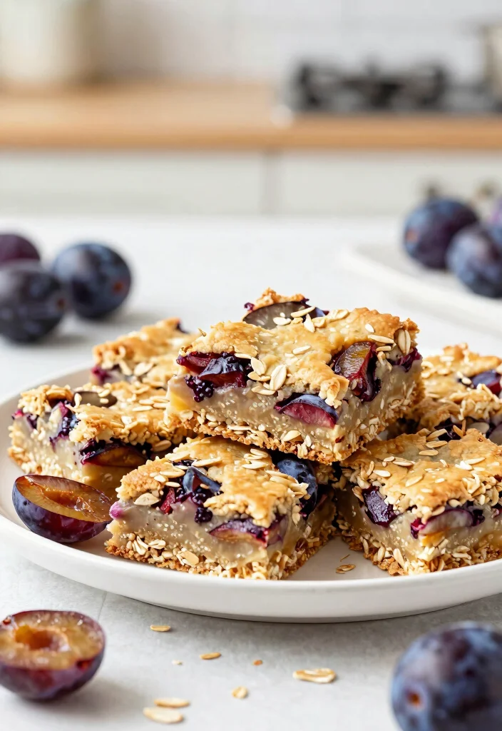10 Plum Dessert Recipes for Sweet and Tart Treats - 6. Plum Oatmeal Bars 1