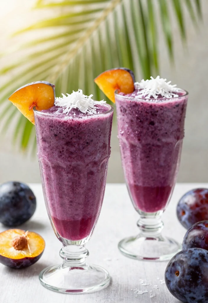 10 Plum Dessert Recipes for Sweet and Tart Treats - 7. Plum Coconut Smoothie 1