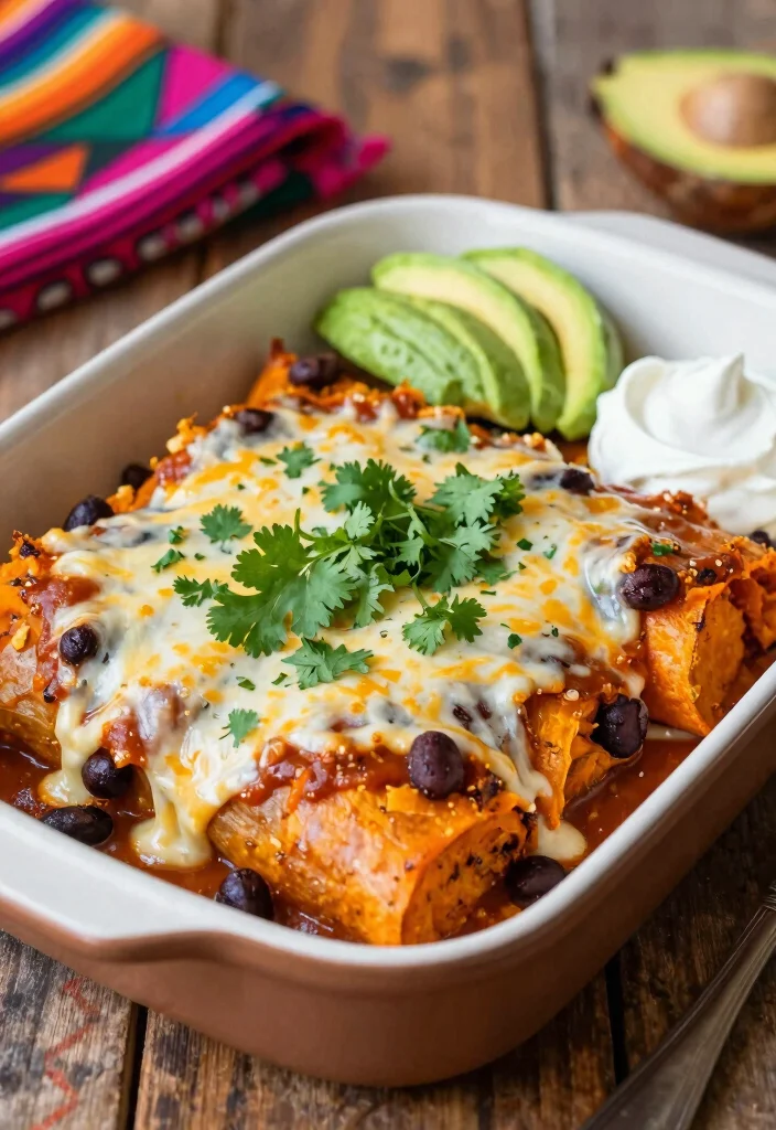 12 Cozy Winter Dinner Recipes for Cold Night Comfort 11. Sweet Potato and Black Bean Enchiladas 0