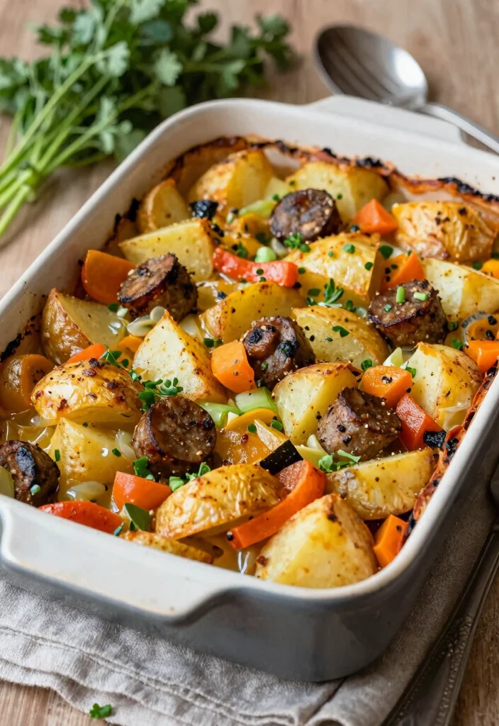 12 Cozy Winter Dinner Recipes for Cold Night Comfort 8. Rustic Potato and Sausage Bake 0