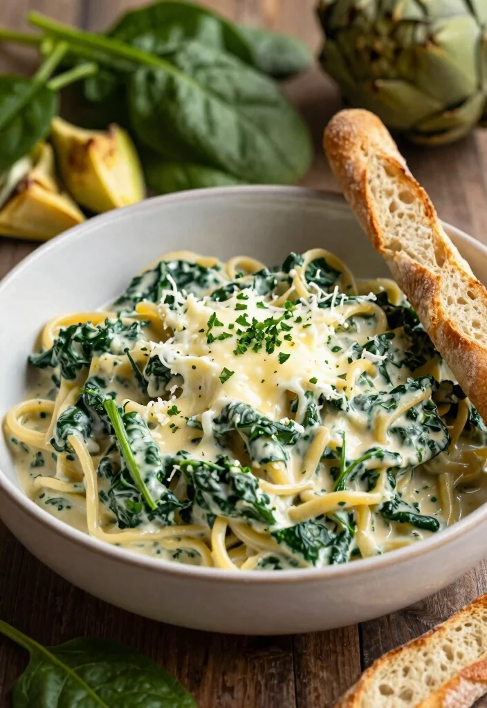 12 Dinner Recipes with Heavy Cream for Rich Comfort Meals 5. Creamy Spinach and Artichoke Pasta 0