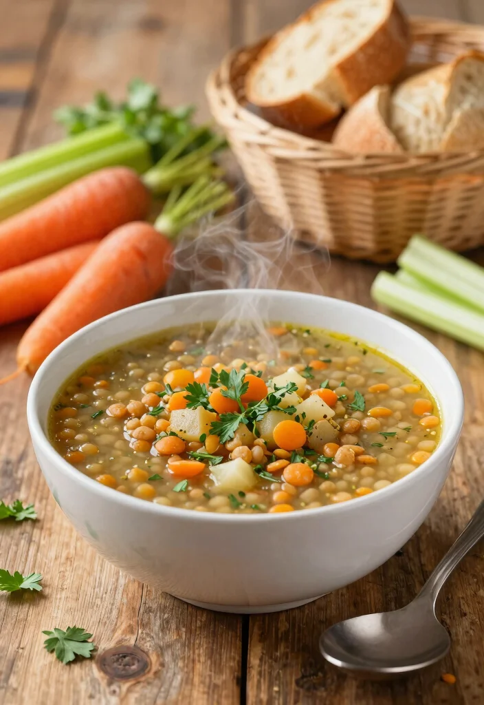 12 Fat Free Vegan Recipes for Light Plant Based Meals 3. Hearty Vegetable Lentil Soup 0