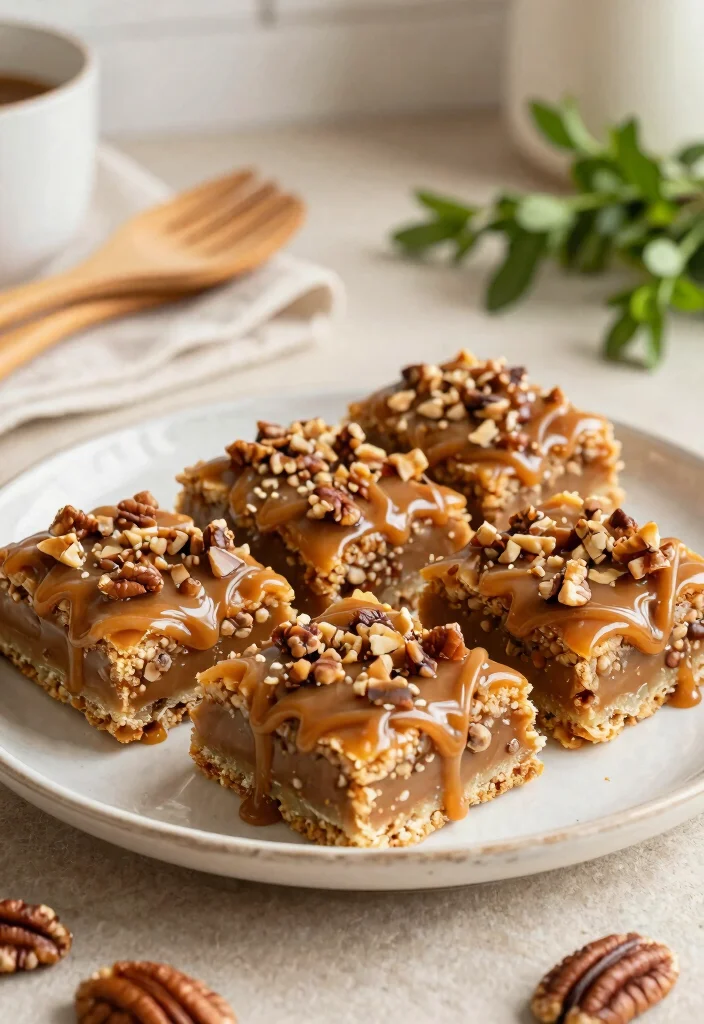 12 Grain Free Vegan Recipes for Clean Plant Based Eating 12. Caramel Pecan Bars 0