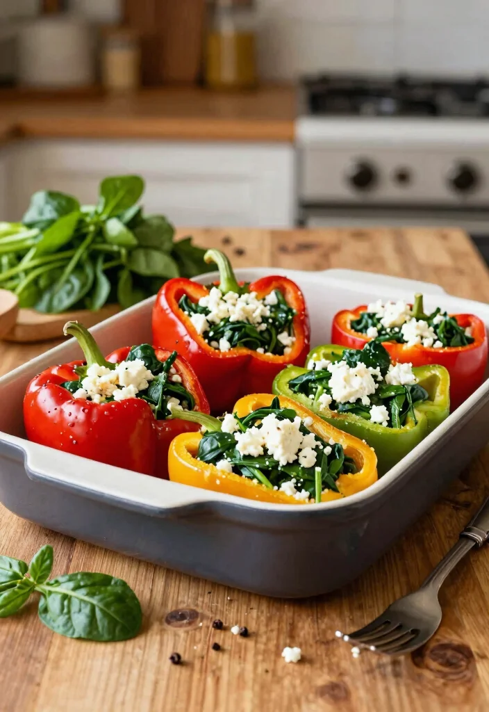 12 Healthy Dinner Casserole Recipes for Family Meals 10. Spinach and Feta Stuffed Peppers 0