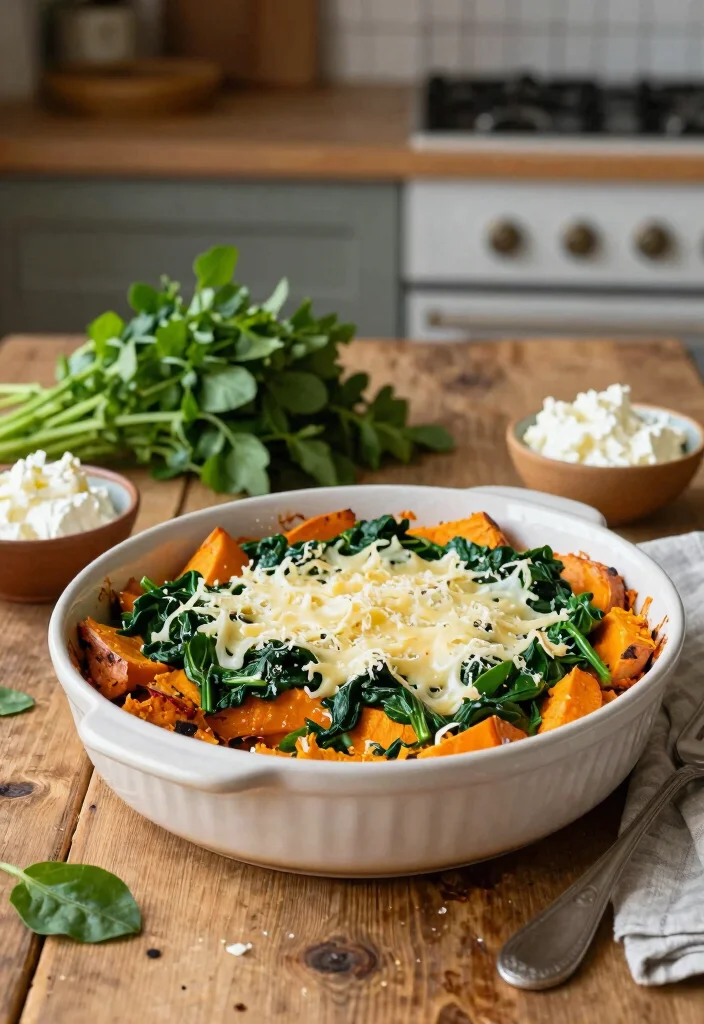 12 Healthy Dinner Casserole Recipes for Family Meals 2. Sweet Potato and Spinach Casserole 0