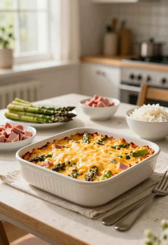 12 Healthy Dinner Casserole Recipes for Family Meals 8. Asparagus and Ham Casserole 0