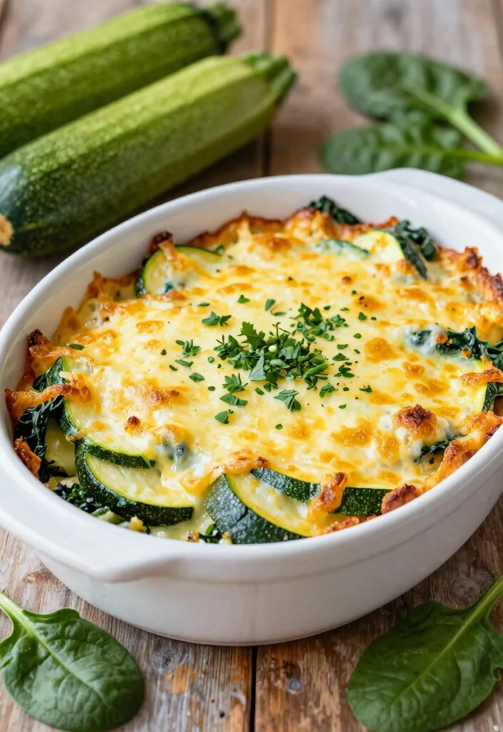 12 Healthy Low Carb Casserole Recipes for Easy Dinners 1. Zucchini and Spinach Cheese Casserole 0