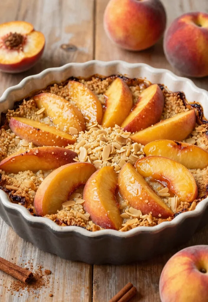 12 Healthy Soul Food Recipes with Lighter Comfort Taste - 10. Peach Cobbler with Almond Flour 1