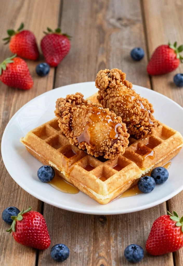 12 Healthy Soul Food Recipes with Lighter Comfort Taste - 11. Air-Fried Chicken and Waffles 1