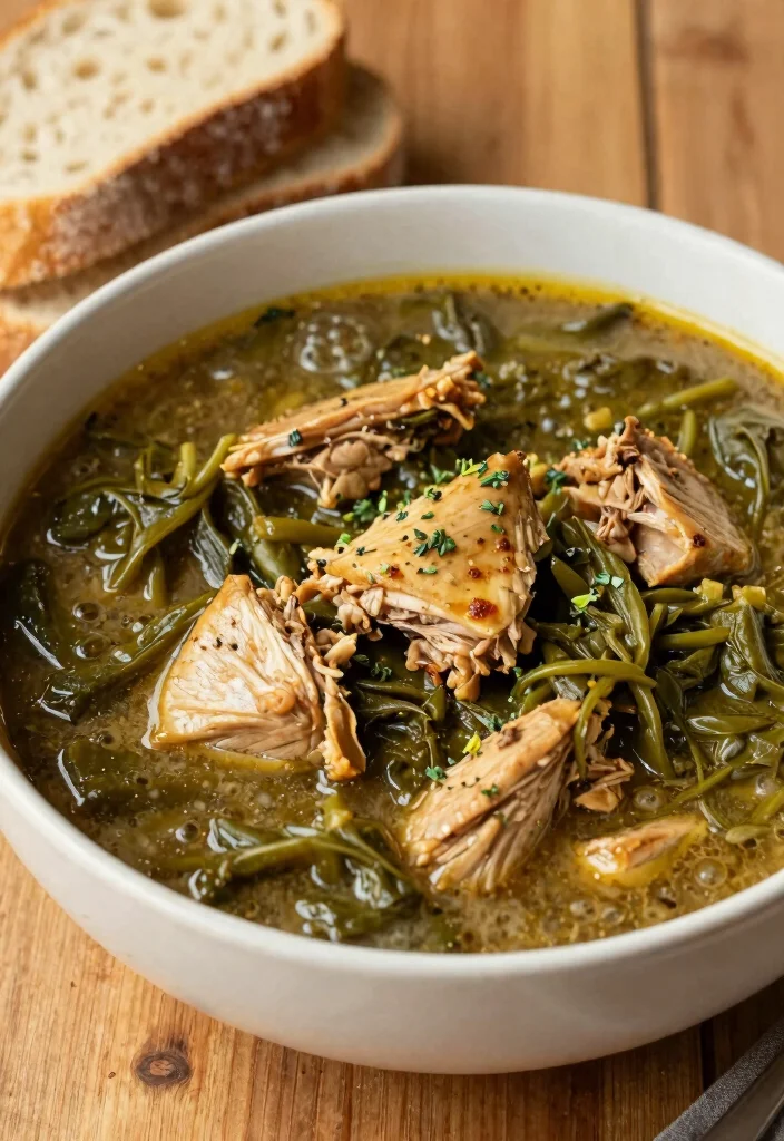 12 Healthy Soul Food Recipes with Lighter Comfort Taste - 7. Smoked Turkey and Greens Stew 1